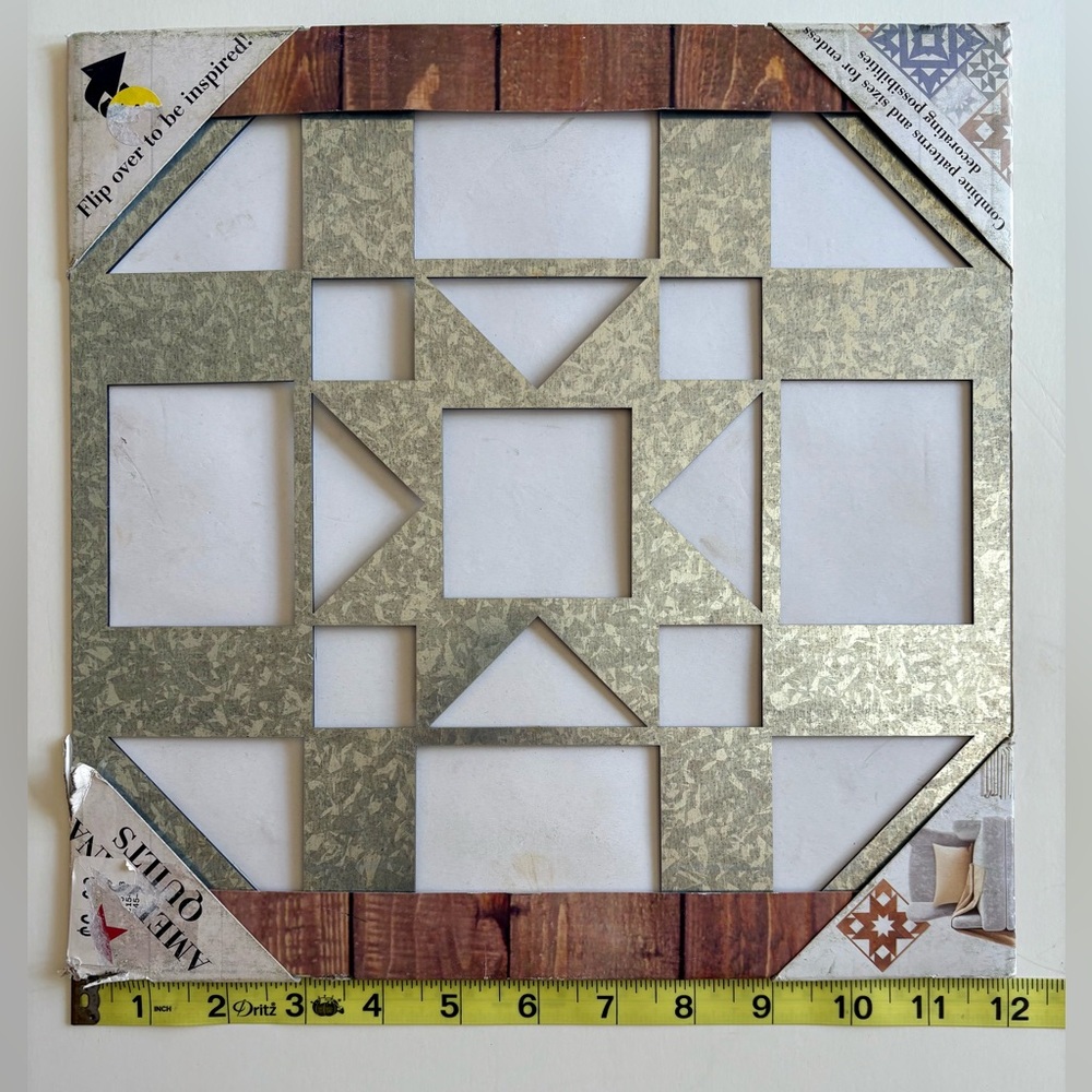 Americana Quilts Decorative Indoor Outdoor 12x12 Wall Hanging Metal Art NIB